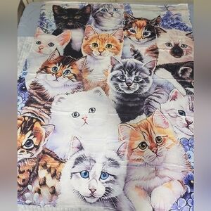 602- Cat Lover's Blanket Throw NWT